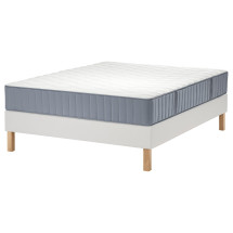 LYNGÖR Base cama funda patas - Vågstranda extra firme/azul c...