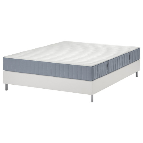 LYNG&Ouml;R Base cama funda patas - Valev&aring;g extra firme/azul claro blanco 160x200 cm