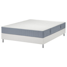 LYNG&Ouml;R Base cama funda patas - Valev&aring;g extra firme/azul claro blanco 160x200 cm