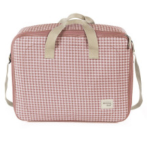 Maleta maternal I Love Vichy rosa