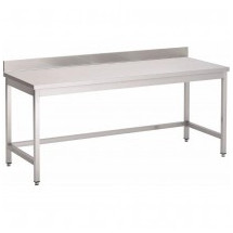 Mesa de acero inoxidable Gastro-M sin estante con peto 1600x700x850mm GN119