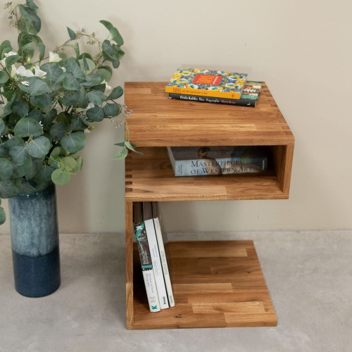 Mesa auxiliar de madera maciza de roble Sofi | NordicStory