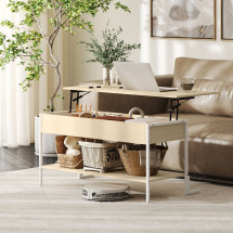 Mesa de centro elevable Virgo Homcom con estante natural/bla...