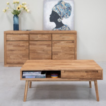 Mesa de centro de madera maciza de roble Escandi 8 | NordicStory