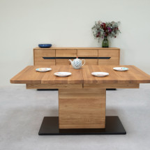 Mesa de comedor extensible de madera maciza roble Bremen | N...