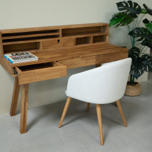Mesa escritorio de madera maciza de roble Einstein 2 con est...