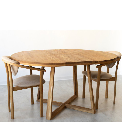 Mesa extensible de comedor de madera maciza de roble MOBY