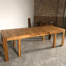 Mesa extensible de comedor de madera maciza de roble XL, 160-280 x 90 x 75 cm. | NordicStory