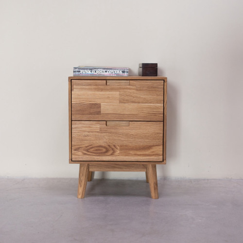 Mesita de noche de madera maciza de roble Escandi | NordicStory