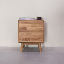 Mesita de noche de madera maciza de roble Escandi | NordicSt...