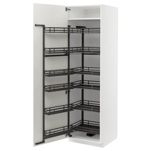 METOD Armario alto con cestos despensa - blanco/Vallstena blanco 60x60x200 cm