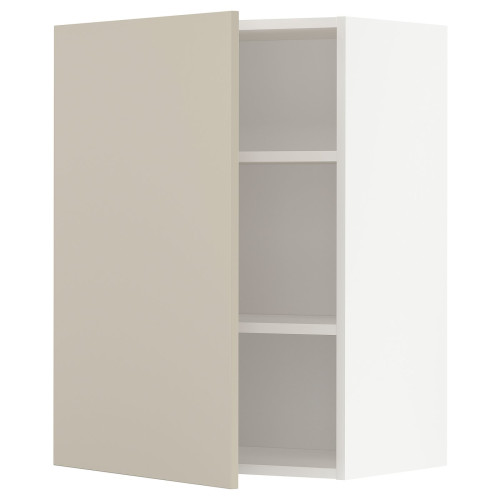 METOD Armario de pared con baldas - blanco/Havstorp beige 60x80 cm