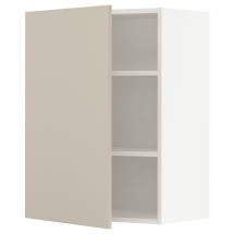 METOD Armario de pared con baldas - blanco/Havstorp beige 60...