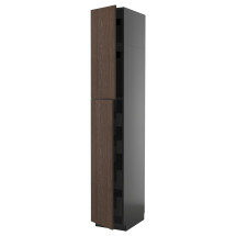 METOD / KNIVSHULT Armario alto 2 puertas 4 cajones - negro-g...