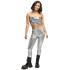 Mini top de lentejuelas plateado para mujer