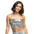 Mini top de lentejuelas plateado para mujer