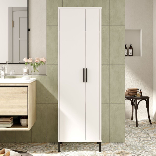Mueble auxiliar Catorce 4 compartimentos y 2 puertas blanco 165x50,4x35,7 cm