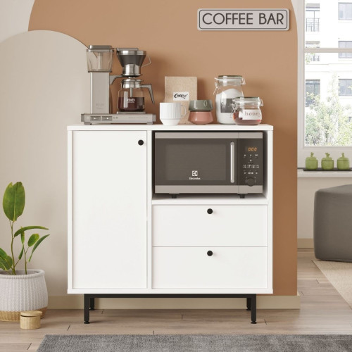 Mueble auxiliar Colima 1 puerta y 2 cajones blanco 85x88x35,5 cm