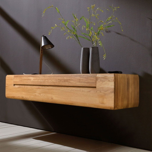 Mueble de TV flotante de madera maciza de roble Faina | NordicStory