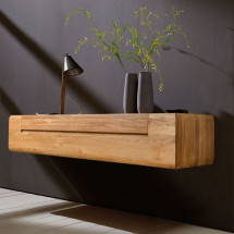 Mueble de TV flotante de madera maciza de roble Faina | Nord...