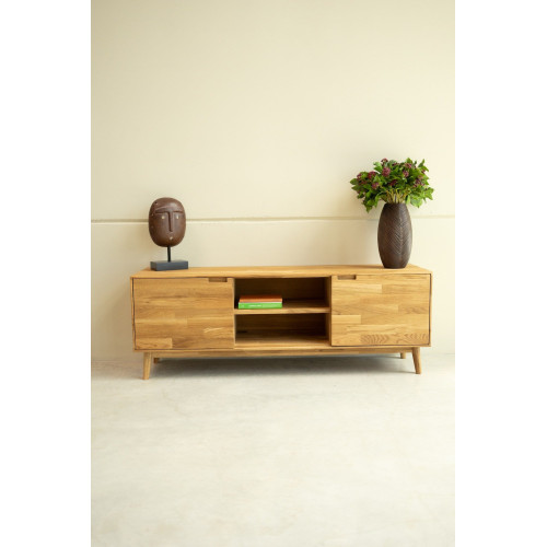 Mueble de TV de madera maciza de roble Escandi | NordicStory