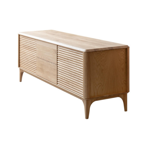 Mueble de TV de madera maciza roble Oxford, 175x45x55.9 cm.