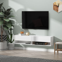 Mueble de TV Sirena Homcom 2 compartimentos y 2 armarios bla...