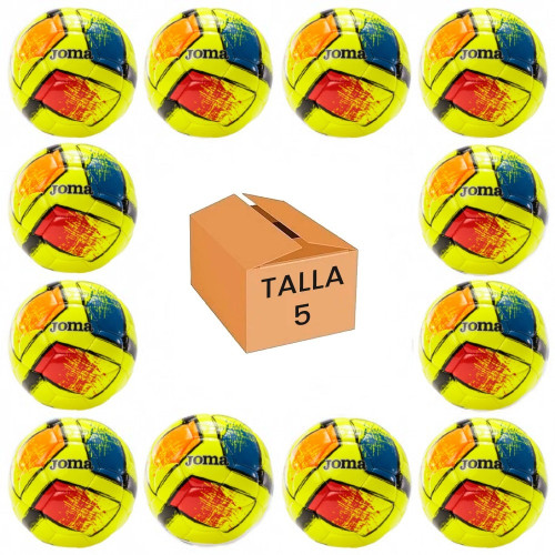 Pack 12 Balones Joma Dal&iacute; II Amarillo Fl&uacute;or T-5