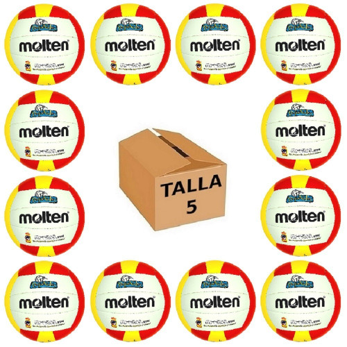 Pack 12 Balones Voleibol Molten K5V1300-PQ1