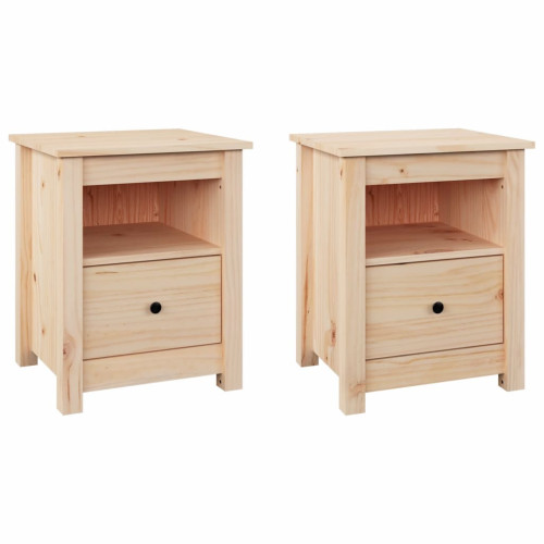 Pack de 2 mesitas de noche Dream con caj&oacute;n + estante 49x40x35 cm