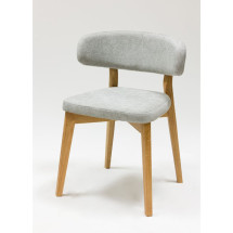 Pack de 2 o 4 Sillas de Comedor de Madera Maciza de Roble Claus, tapizado Gris o Marron | VESKOR