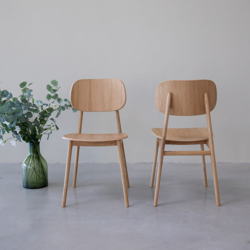 Pack de 2 o 4 Sillas de Comedor Varde, Estructura de Madera Maciza de Roble | NordicStory