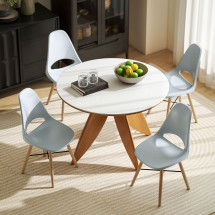 Pack de 2 sillas Silvia Homcom respaldo con abertura blanco ...