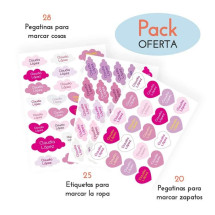 Pack ahorro etiquetas Nubes y Corazones