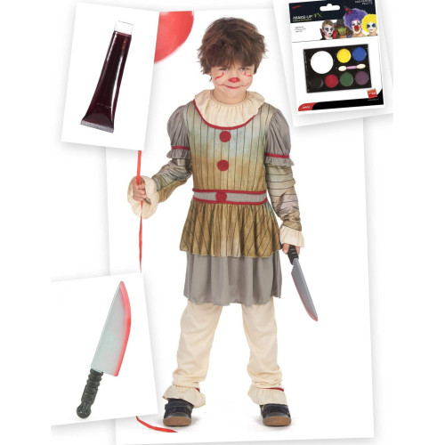 Pack disfraz payaso terror&iacute;fico Halloween ni&ntilde;o