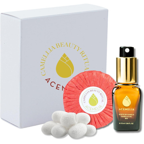 Pack Essential de Cuidado facial: Aceite facial, jab&oacute;n y capullos de seda