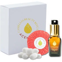 Pack Essential de Cuidado facial: Aceite facial, jab&oacute;n y capullos de seda