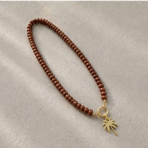 Palm Tree Necklace Brown