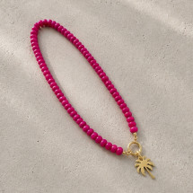 Palm Tree Necklace Fushia