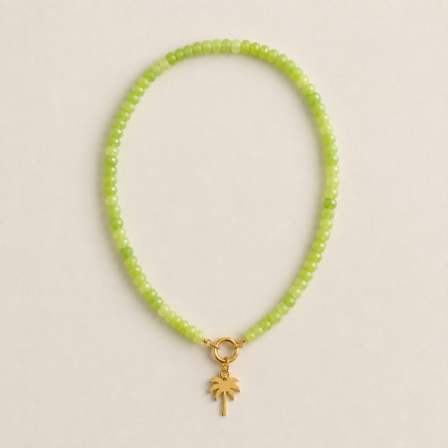 Palm Tree Necklace Lime