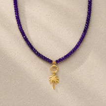 Palm Tree Necklace Purple