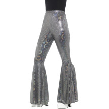 Pantalón acampanado estampados plateados para mujer