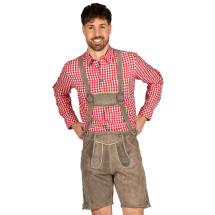 Pantalón corto bávaro tradicional gris premium hombre