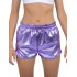 Pantal&oacute;n corto metalizado violeta para mujer