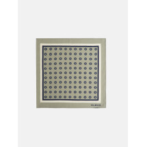 Pañuelo geometrico borde rayado khaki