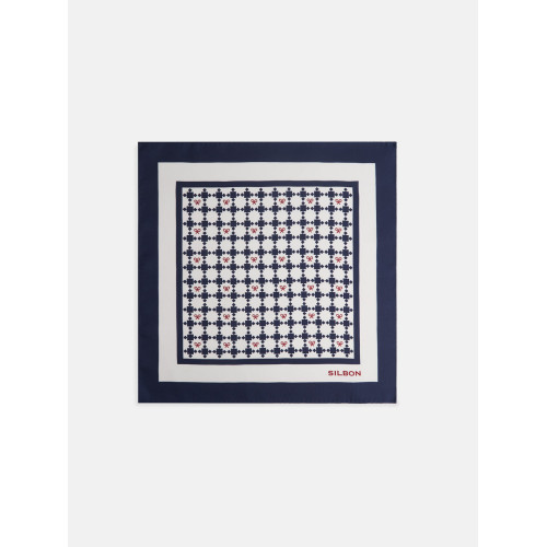 Pa&ntilde;uelo geometrico raquetas blanco