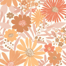 Papel pintado Let&acute;s go Girls Marguerite blanco rosa