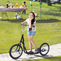 Patinete Scooter Homcom +5A altura regulable + frenos negro ...