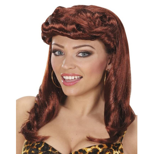 Peluca A&ntilde;os 50 Pin Up Girl color Casta&ntilde;a