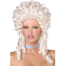 Peluca barroca color plata para mujer